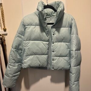 Women's ALO gold rush puffer jacket Light Blue